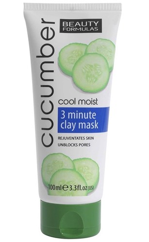 Beauty Formulas Cucumber Cool Moist 3 Minutes Clay Mask -Rejuvenates Skin -100ml - Picture 2 of 2