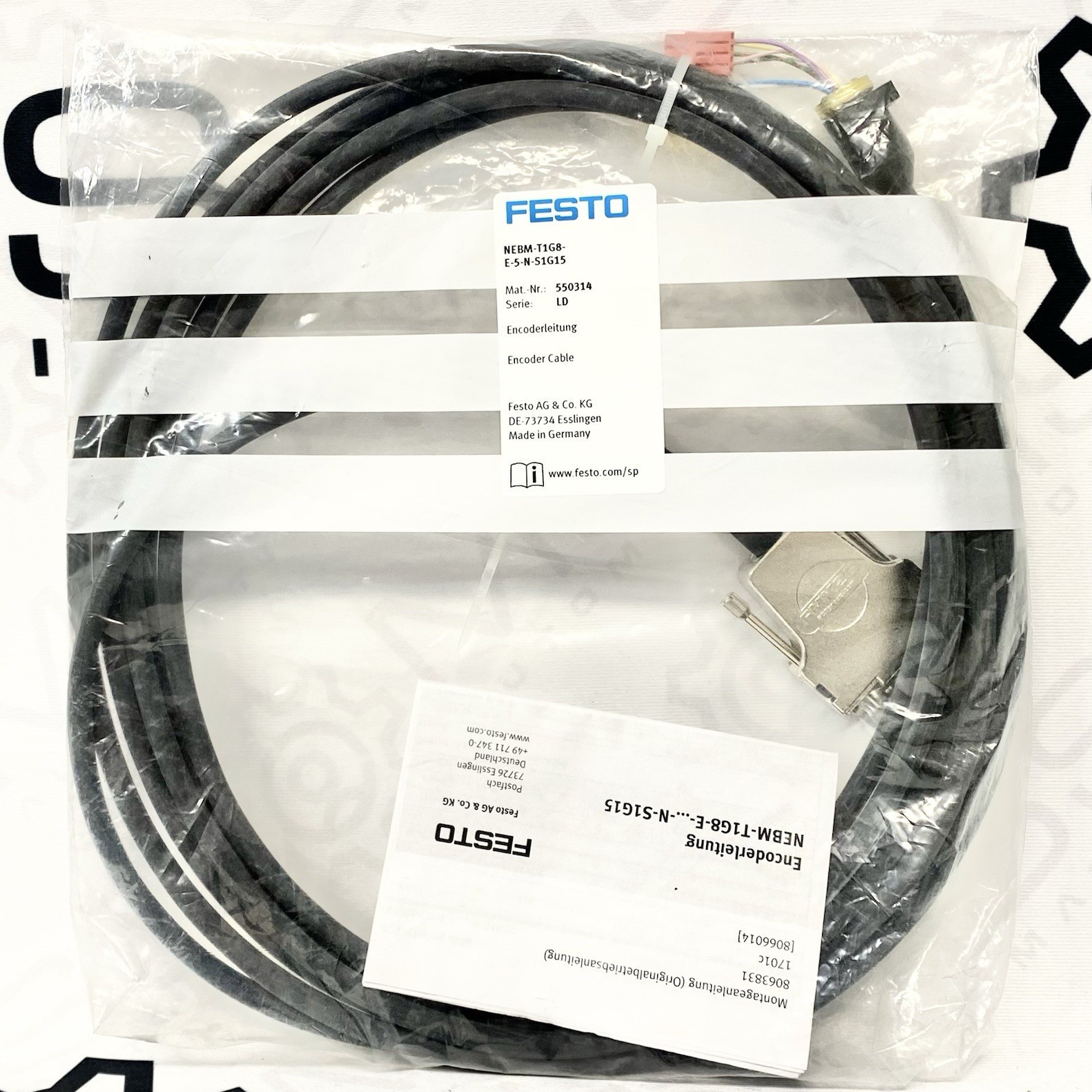 Festo NEBM-T1G8-E-5-N-S1G15 Encoder Cable 550314