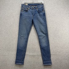 Levis Premium Jeans Mens 29x32 Blue Denim Pants Skinny Taper Stretch Flex Big E