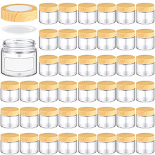 24 Pcs 2oz/ 60ml Glass Jars with Lids, Clear Containers Reusable Small Jars wi