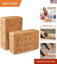 Cork Yoga Blocks 2 Pack Yoga Poses Teaching Cork Blocks, Suitable Poses for B...