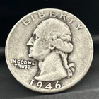 US Silver Quarter Dollar 1946 Circulated