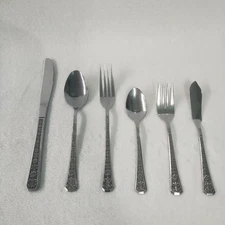 Interpur FLORENZ Stainless 8 Petal Flower  JAPAN Flatware Black Accents - Choice