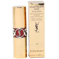 YSL YVES SAINT LAURENT ROUGE VOLUPTE SHINE 155 BURGUNDY BODYSUIT .11oz LIP STICK