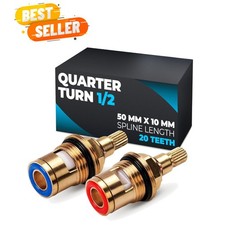 Bathroom Faucet Cartridge Replacement   2 Pcs Brass Quarter Turn 1/2" Thread ...