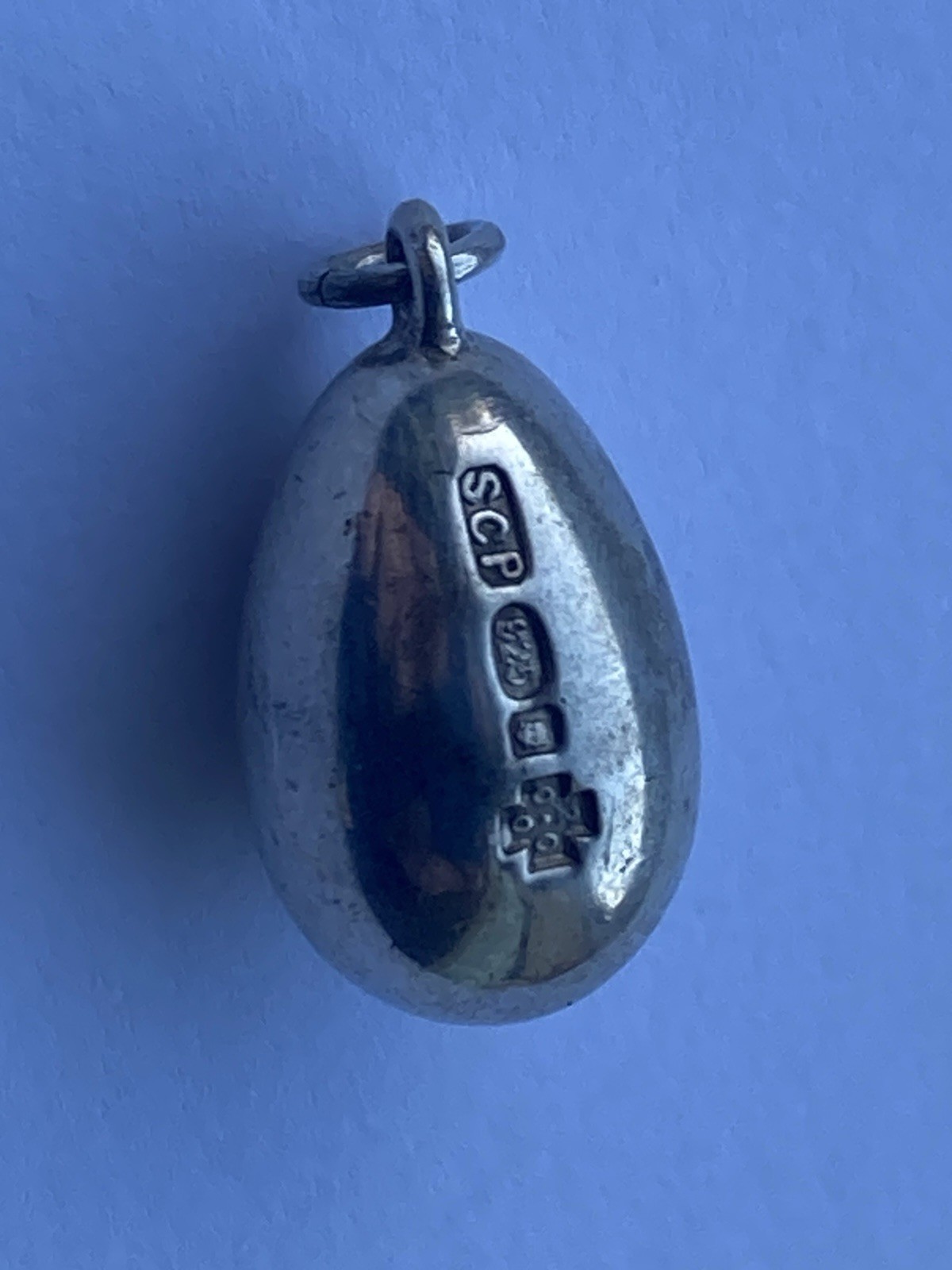 Solid Silver Ingot Egg Shaped Fully Hallmarked Ch… - image 1
