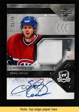 2006-07 Upper Deck The Cup Signature 22/75 Saku Koivu #SP-SK Patch Auto READ 0c3