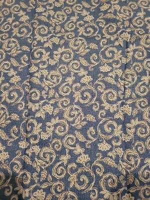 Fabric Cotton Morning Bloom Daphne B Wild Apple Blue Swirl 44'' X 66'' 