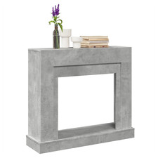Fireplace Surround Concrete Grey 100x30x87.5cm Engineered Wood Mantel Shelf LED