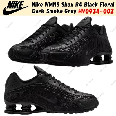 Nike WMNS Shox R4 Noir Floral Gris Fumé Foncé HV0934-002 Taille Femme - Photo 1/4
