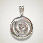 925 Sterling Silver Spiral Pendant Round Swirl Symbol Handmade Jewelry