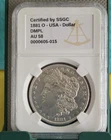 1881-O Morgan Dollar SSGC AU 58 DMPL Bright Silvery Morgan $1