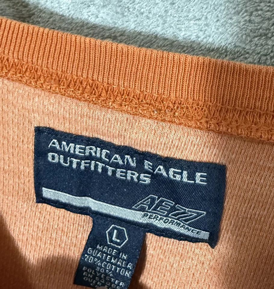 Camisa De Colección American Eagle AE77 L Naranja Manga Larga Boardriding Y2K Jesse Pinkman Foto 3 de 4