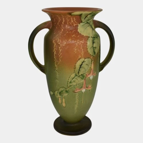Roseville Fuchsia Green 1938 Vintage Art Pottery Vase 899-9