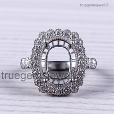Elegant Cushion Cut 15 10mm Semi Mount Engagement Ring 925 Sterling Silver Ring