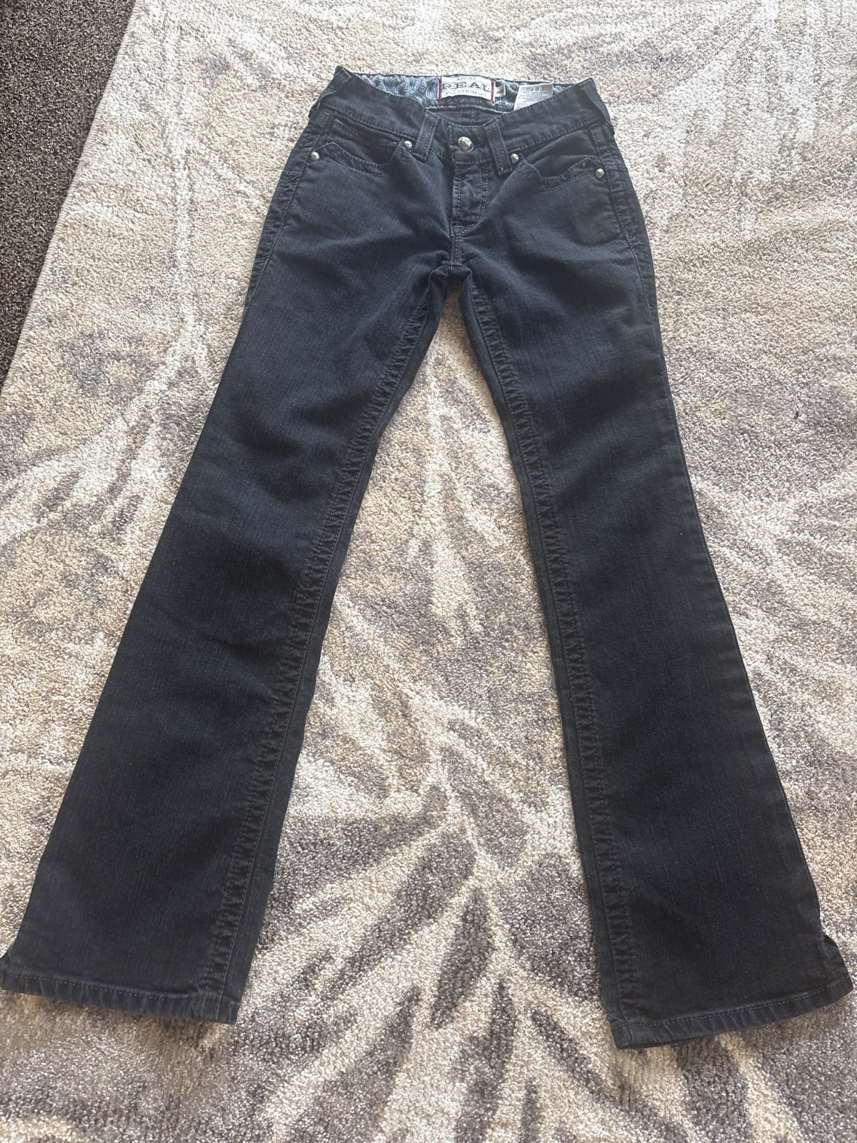 Ariat Black  Jeans Embroidered Womens 25R  Boot Cut Western
