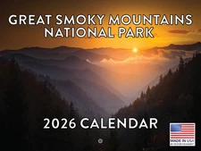 Great Smoky Mountains Calendar 2026 Tennessee Blue Ridge Monthly Wall