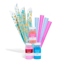 Nostalgia FSCC8 Cotton Candy Party Kit 3 Flavors, 4 Reusable Cones, 10 Floss Bag