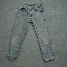 Vintage Lee Jeans Mens 33x30 Black Denim Pants Distressed Faded 90s
