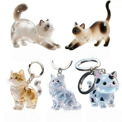 Niedlicher Schlüsselanhänger Katzenhaar Aufbewahrung Taschenanhänger transparent Haustierfell Andenken Kapsel