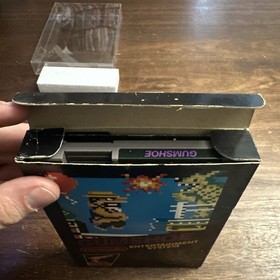 Gumshoe (Nintendo NES) Complete CIB - 5-Screw Hangtab Gloss Sticker - Authentic