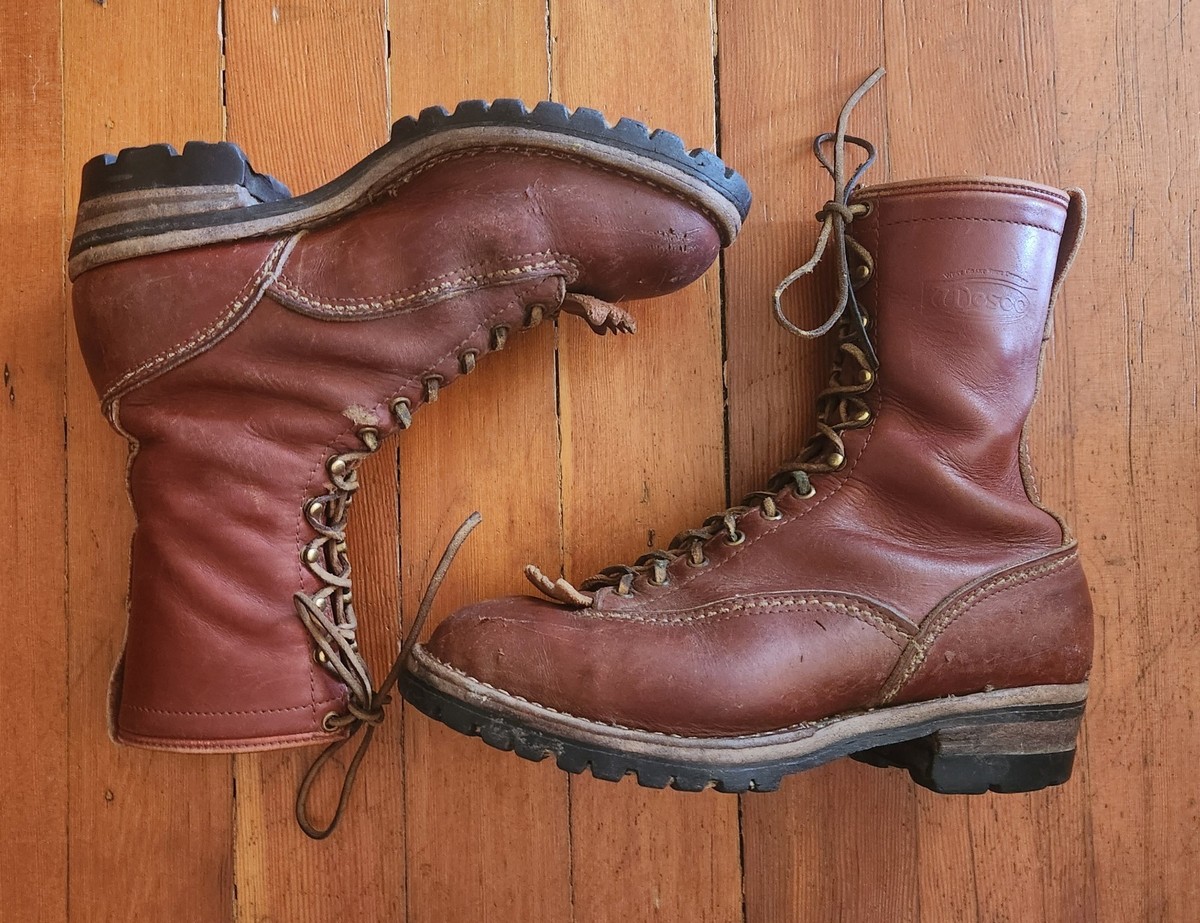 Vintage Wesco Jobmaster Leather Work Boots Size 9 1/2 D As