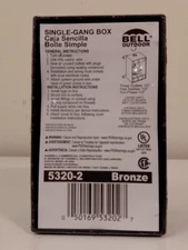 Bell Outdoor Single Gang Box #5320-2 Bronze, Three Outlets 1/2" NEW