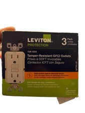 Leviton GFTR1-03W Tamper Resistant GFCI Outlet, White (3-Pack) 15 Amp