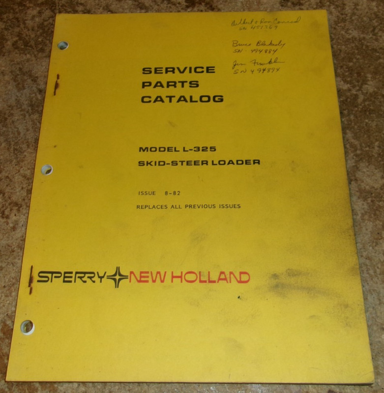 1982 new holland L-325 skid-steer loader service parts catalog good used