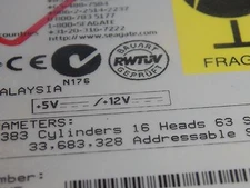 Seagate 17.2GB 3.5" IDE Hard Drive ST317242A