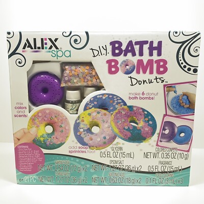Alex Spa DIY Bath Bomb Donuts Kids Bath Bomb Soap Kit - New/Sealed