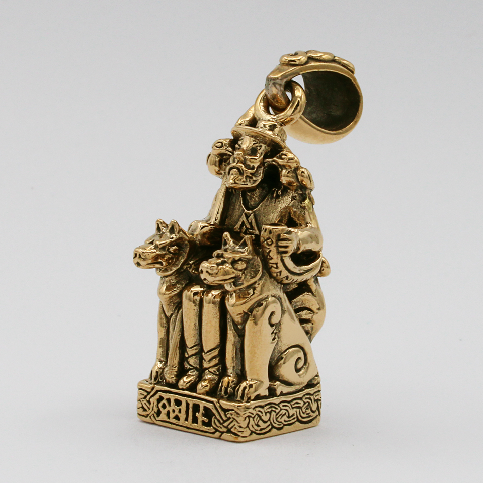 Bronze Odin the All Father Pendant Dryad Design Asatru Norse Runes ...