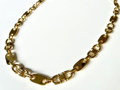 STEIGBÜGEL PLÄTTCHEN KETTE 585 /14 KARAT GOLD 66cm Plattenkette - Bild 5 von 10