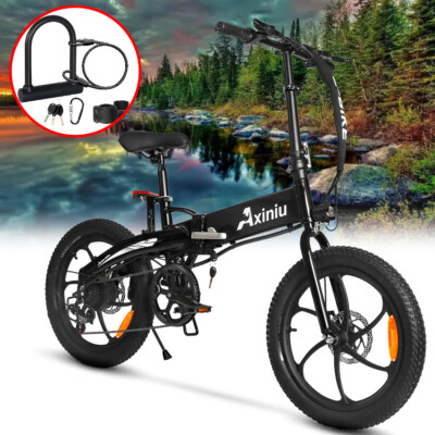 850W 20'' Folding Electric Bicycle Fat Tire e bike Commuting Mountain City Ebike