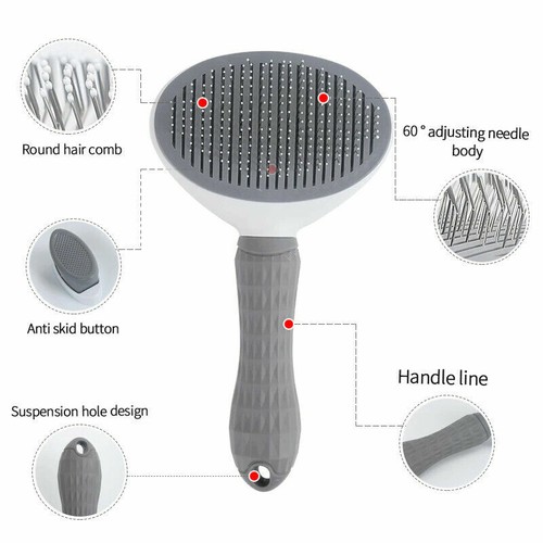 Pet Hair Removal Brush Dog Cat Car Carpet Cleaner Stainless-Steel Brush - Picture 3 of 9