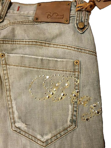 Vaqueros Mujer BRAY STEVE ALAN Anciano Bolsillos Logo Tachuelas Pantalones 7/8 - Imagen 7 de 7