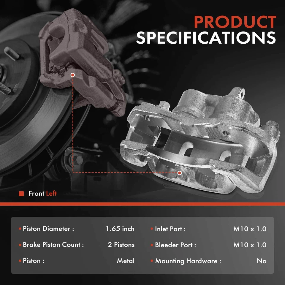 Disc Brake Caliper w/ Bracket for Mitsubishi Montero 1994-2000 3.5L Front Left - Image 2 of 4