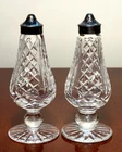 Vtg WATERFORD CRYSTAL Glengarriff Tall Footed 6"  Salt Pepper Shaker Set IRELAND