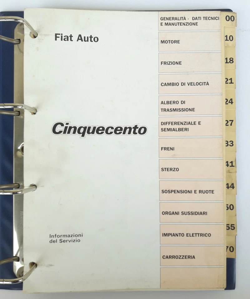 Manuale Informazioni del Servizio Fiat Cinquecento - Immagine 4 di 4