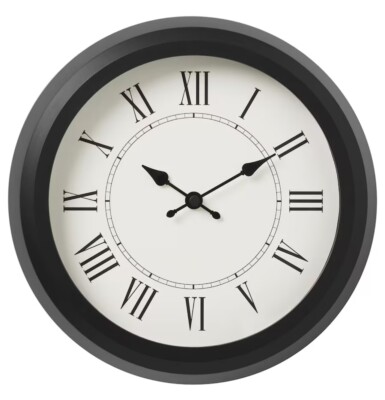 IKEA NUFFRA Wall Clock Low-voltage/black 9 ¾