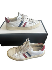 Moncler Uomo Sneakers New Monaco Scarpe Pelle Bianco Tg.39 Made In Italy