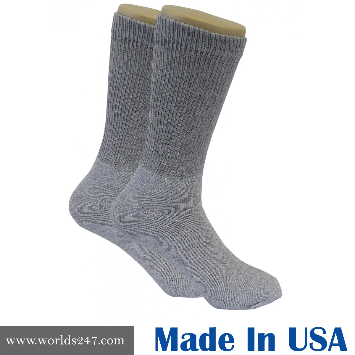 BEST QUALITY 12 PAIR GRAY COLOR DIABETIC CREW SOCKS SIZE 10-13 MADE IN USA