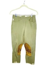 VTG Tailored Sportsman Olive Green Riding Pants Made in USA Sz 28”W X 22”L