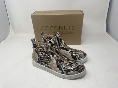 By MATISSE WOMENS 3M Natural Snake High Top Sneaker Slip-on Shoes