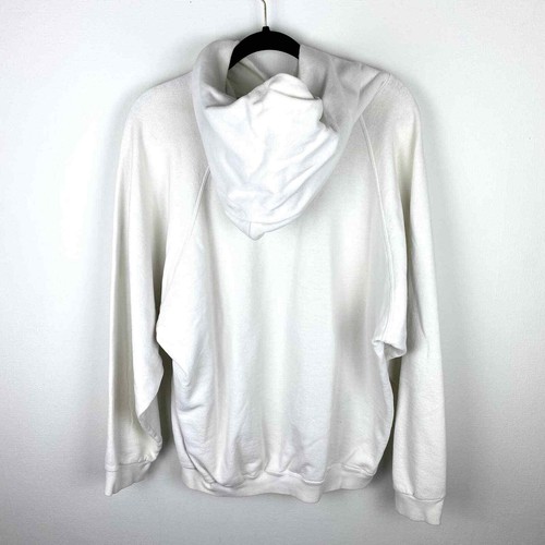 Vintage Adidas White Hoodie Sweatshirt 3 Stripes Size XL - Picture 2 of 8