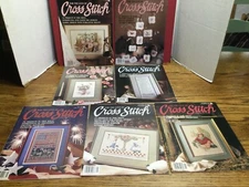 Lot of 7 For the Love of Cross Stitch  Premier  &  1989