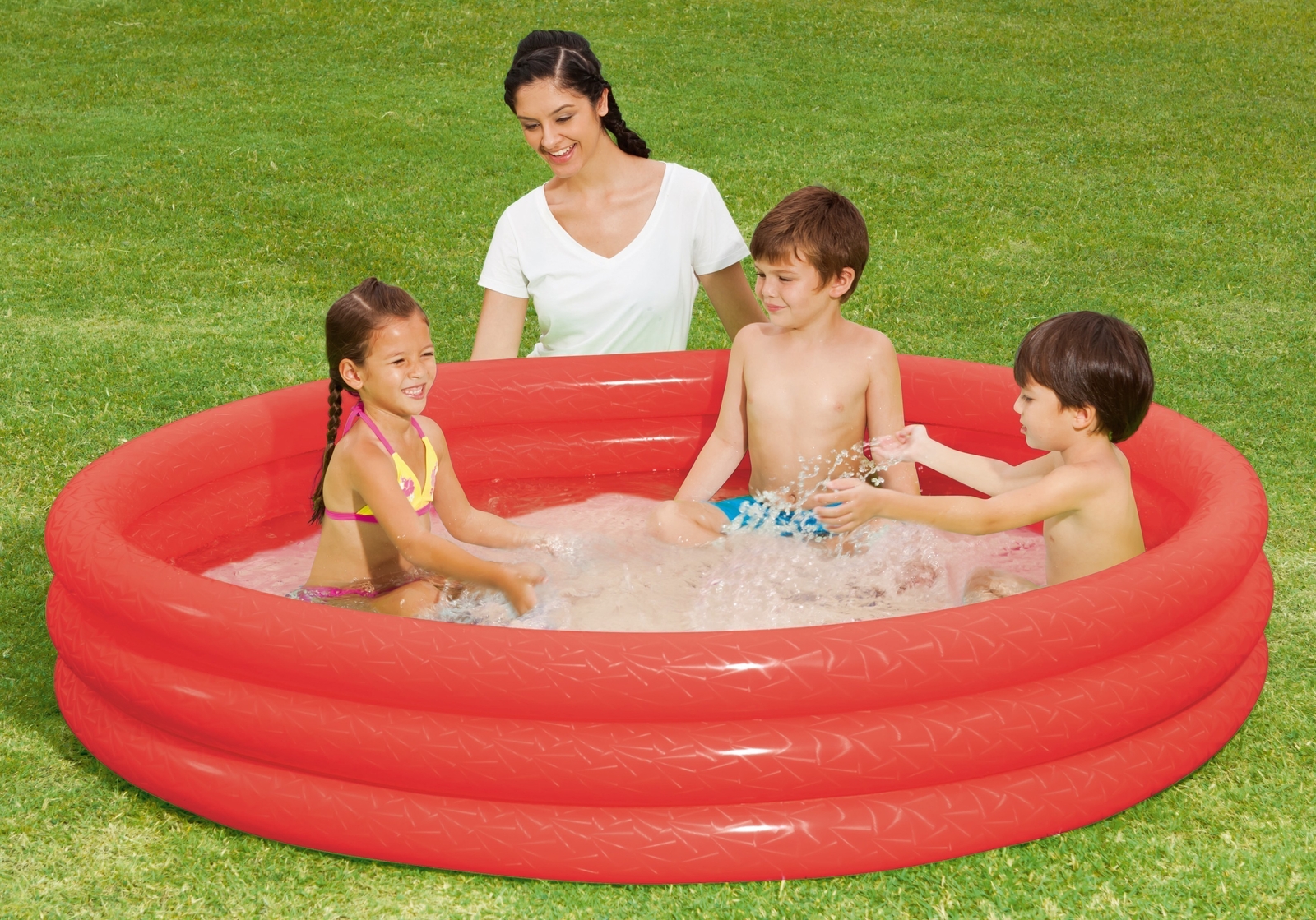 Planschbecken / Kinderpool Bestway Uni Rot/blau/grün Ø152x30cm