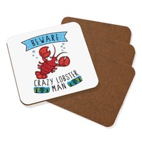 Beware VerrüCkte Lobster Mann Untersetzer GeträNke Set Mit 4 - Lustig Tiere