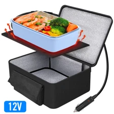 Portable Food Warmers Electric Heater Lunch Box Mini Oven 12V Car Power Black