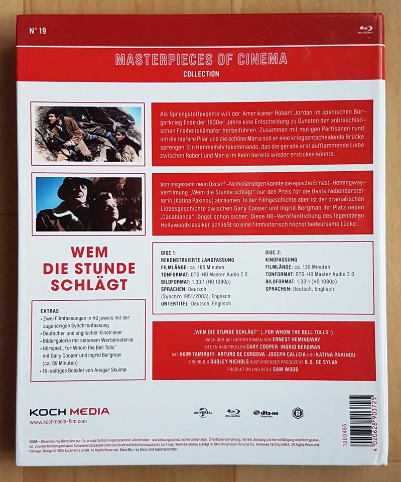 WEM DIE STUNDE SCHLÄGT - Ingrid Bergman, Gary Cooper - MEDIABOOK (2 Blu-rays) - Bild 2 von 4